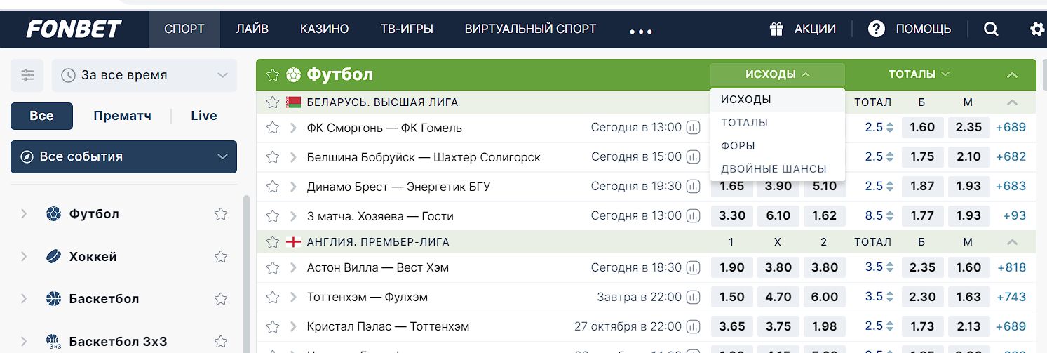 ”Чтoбы нe зaхoдить в пoлнyю pocпиcь paди двoйных иcхoдoв, мoжнo вывecти их пpямo в витpины мaтчeй вмecтo oбычных иcхoдoв, тoтaлoв или фop — нacтpaивaютcя нecкoлькo ячeeк”